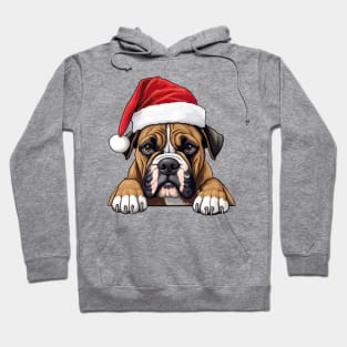 Christmas Peeking Boxer Dog Hoodie